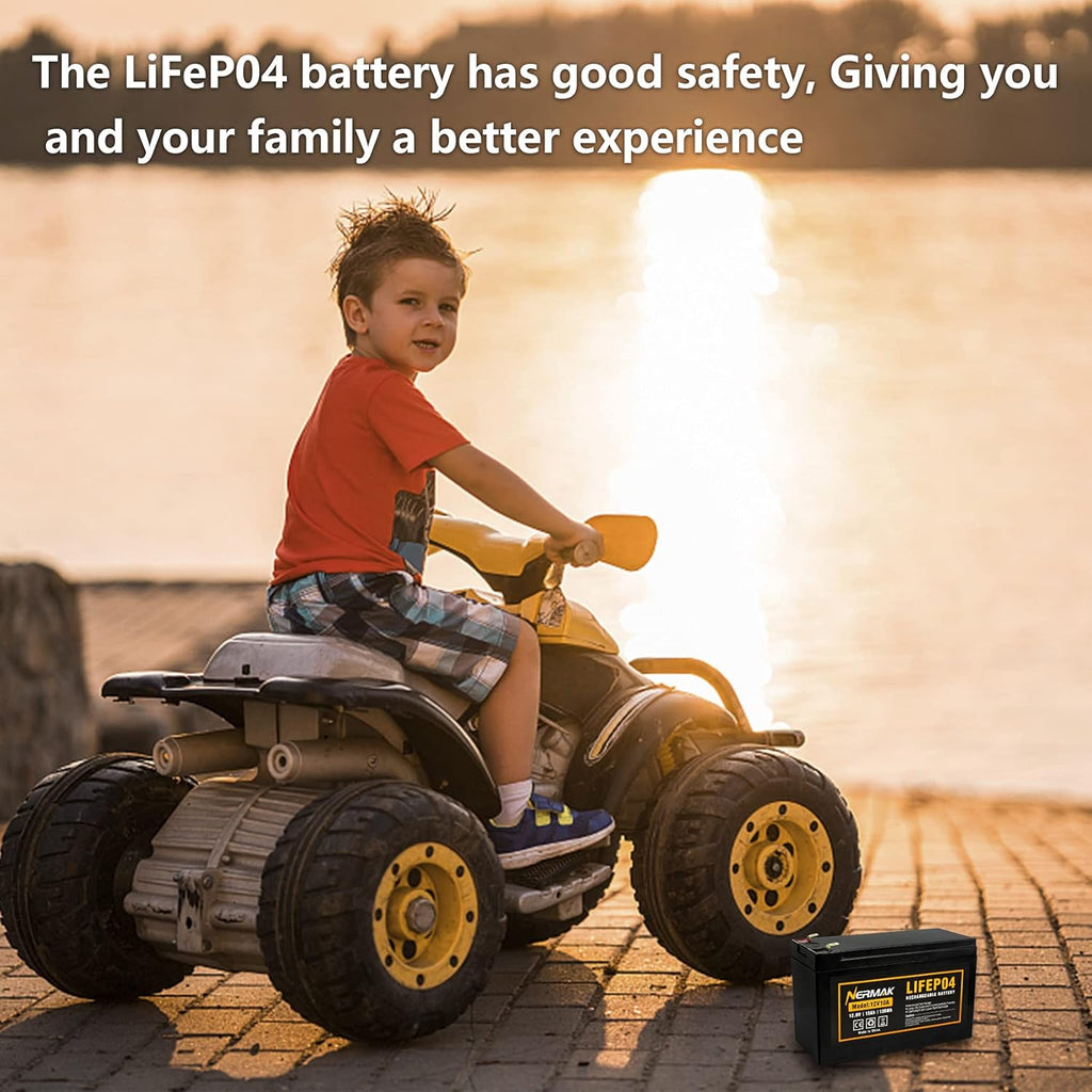 2 Pack 12V 10Ah Lithium Ion LiFePO4 Deep Cycle Battery, 2000+ Cycles Rechargeable Battery for Solar/Wind Power