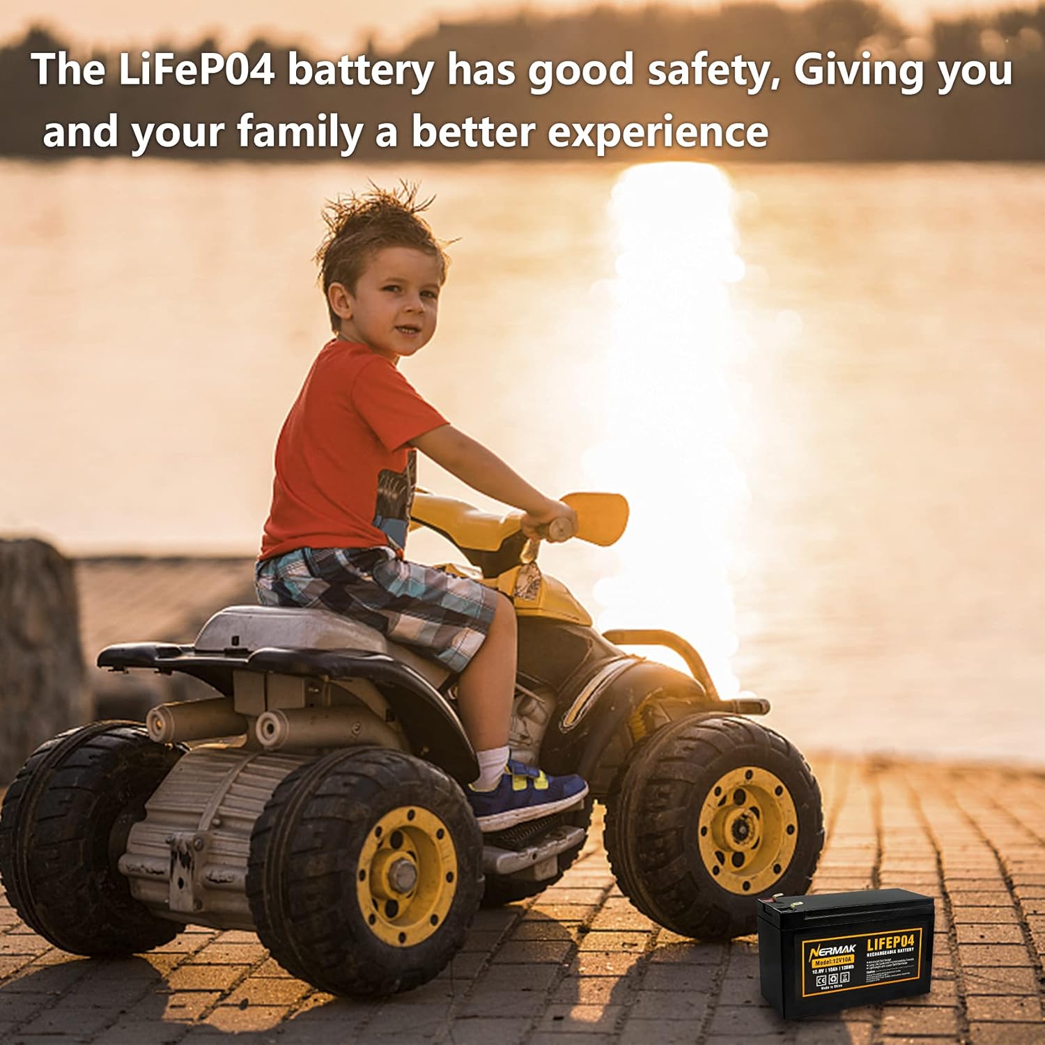 2 Pack 12V 10Ah Lithium Ion LiFePO4 Deep Cycle Battery, 2000+ Cycles Rechargeable Battery for Solar/Wind Power