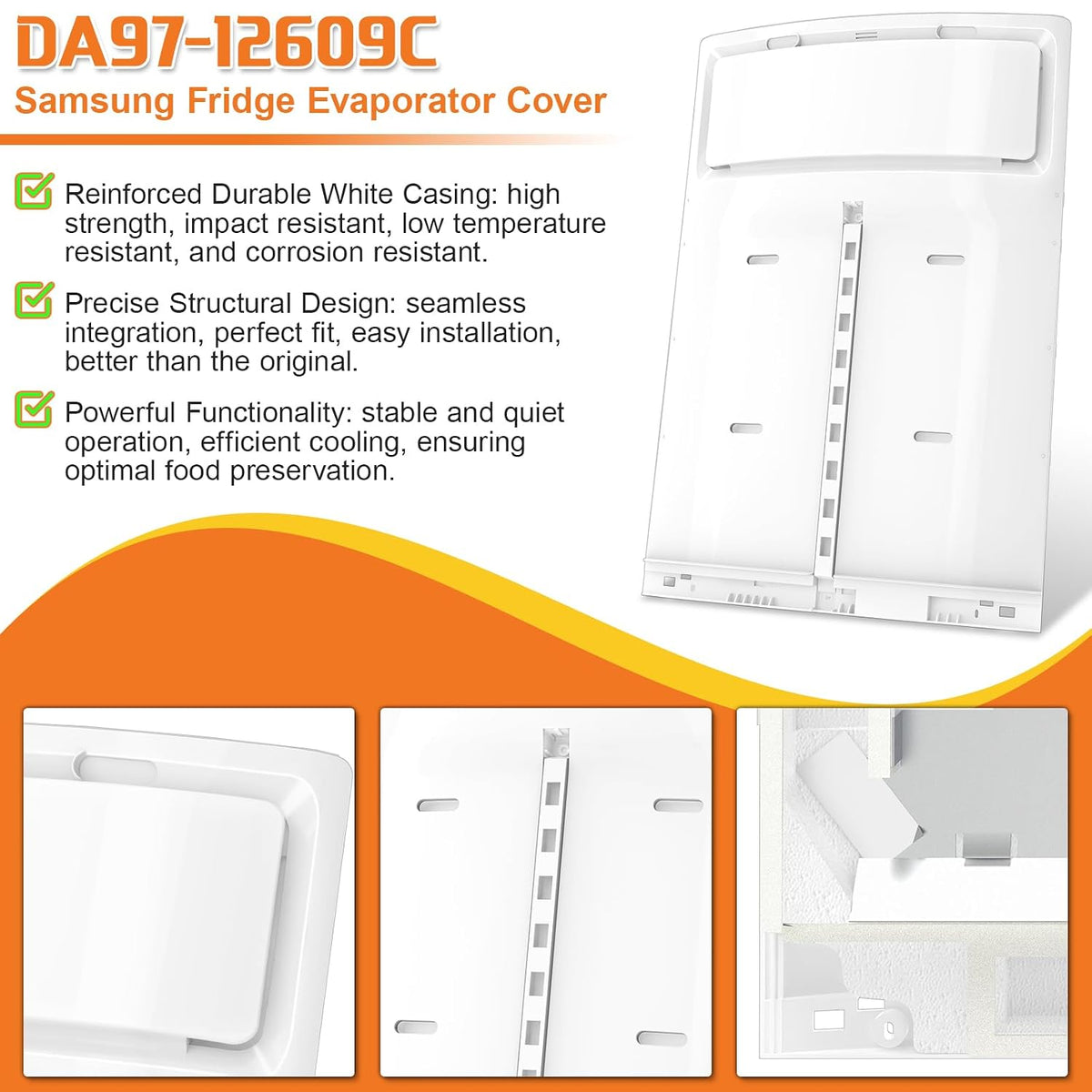 DA97-12609C Fridge Evaporator Cover Fan for Samsung RF260BEAESR RF263BEAESR