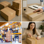 3'' x 650 Feet Reinforced Water Activated Gummed Kraft Paper Tape, Heavy-Duty Upto 50 lbs Break Strength, Secure