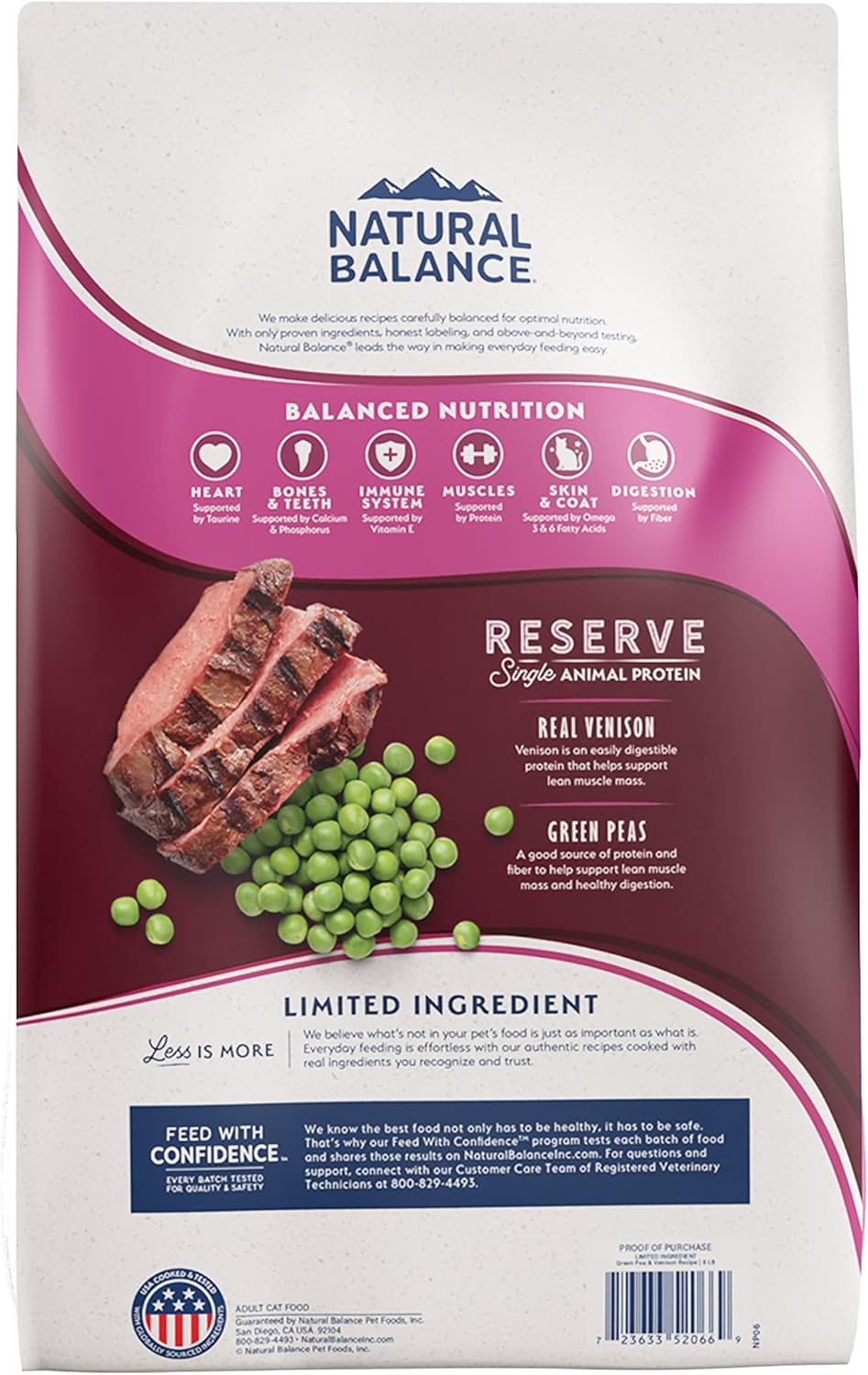 Limited Ingredient Cat Food, Green Pea & Venison, 4 lb