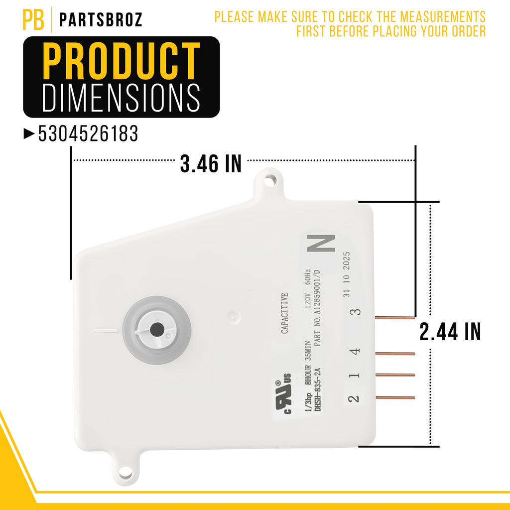 Refrigerator Defrost Timer for Frigidaire FFTR1835VSA