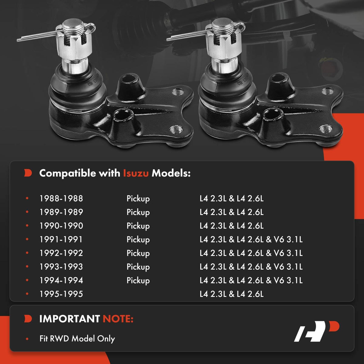 A-Premium Front Lower Ball Joint, Compatible with Isuzu