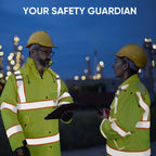 Reflective Rain Coat, Waterproof ANSI Class 3 Hi Vis Trench Coat