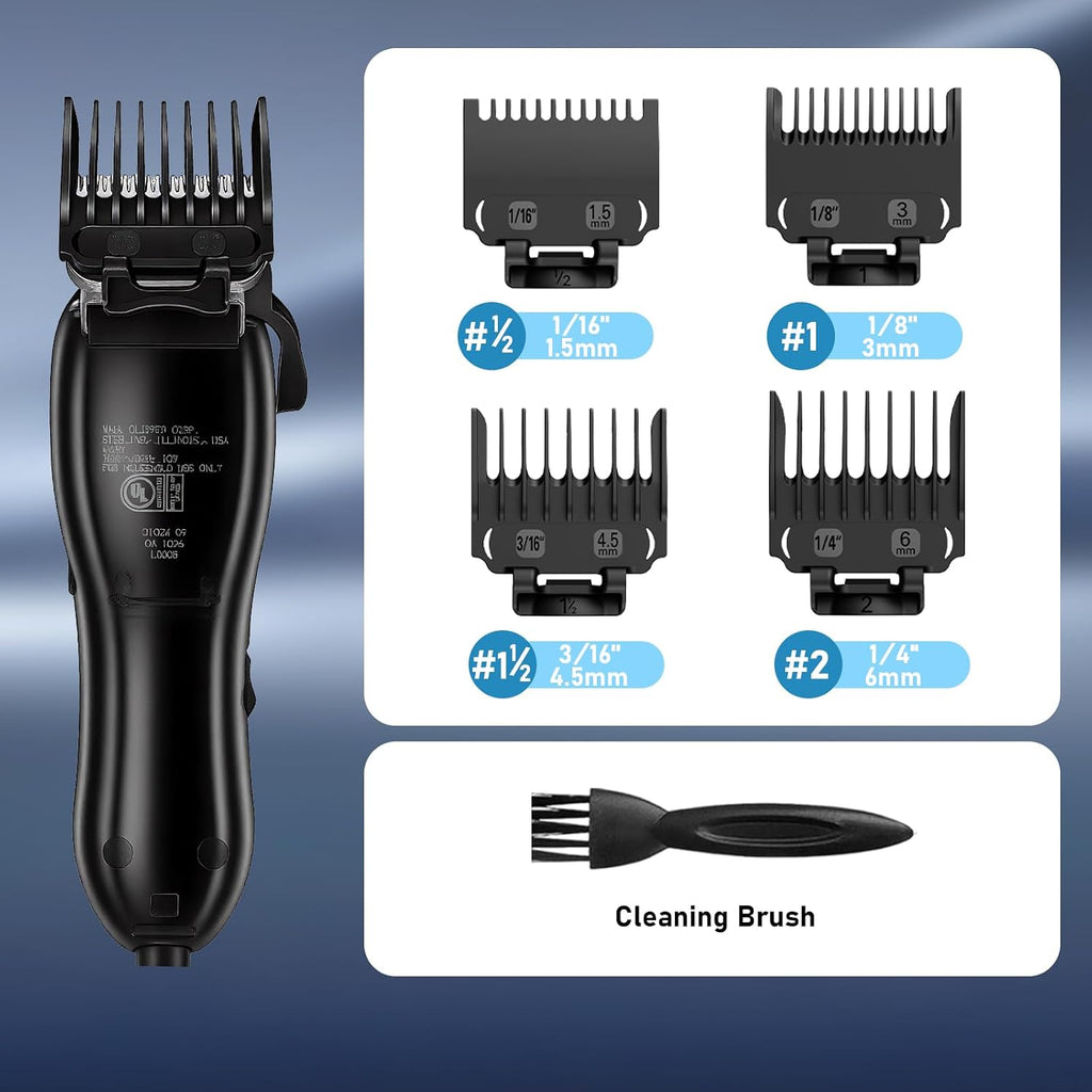 Clipper Guards Set with Brush, 4 Pack Professional Hair Cutting Guides Replacement Compatible with Most Wahl