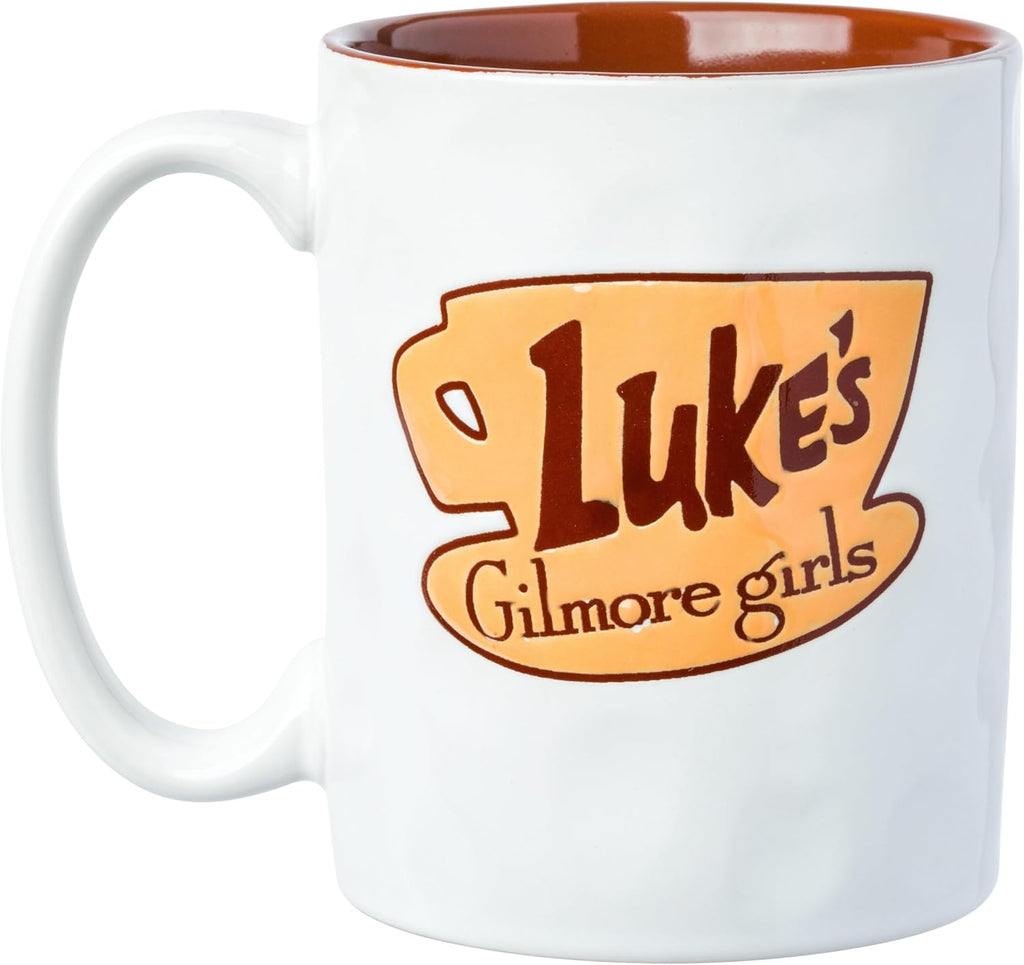 Gilmore Girls Diner, Wax Resist Ceramic Pottery Mug, 17oz