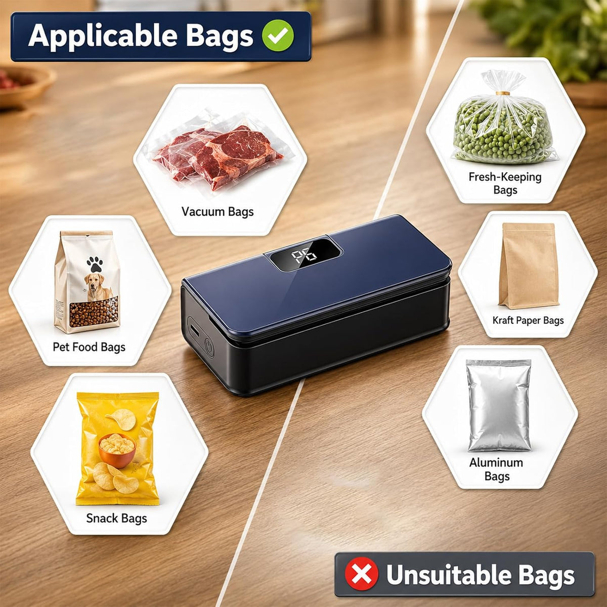 Mini Magnetic Bag Sealer,9.5cm Sealing Width,White