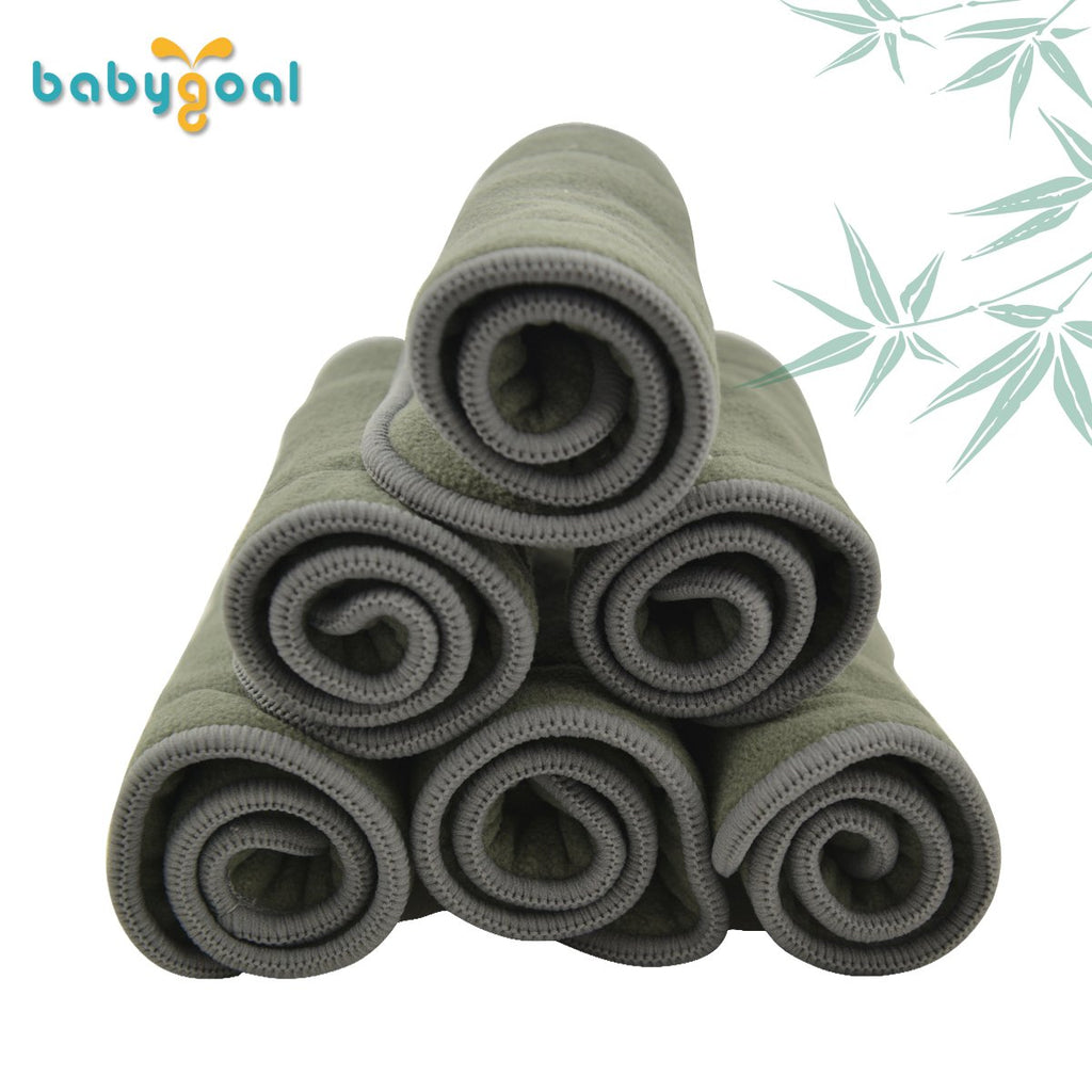 Baby 5-Layer Charcoal Rayon from Bamboo Reusable Liners for Cloth Diapers Nappies,Pack of 12 Inserts,12ZTN
