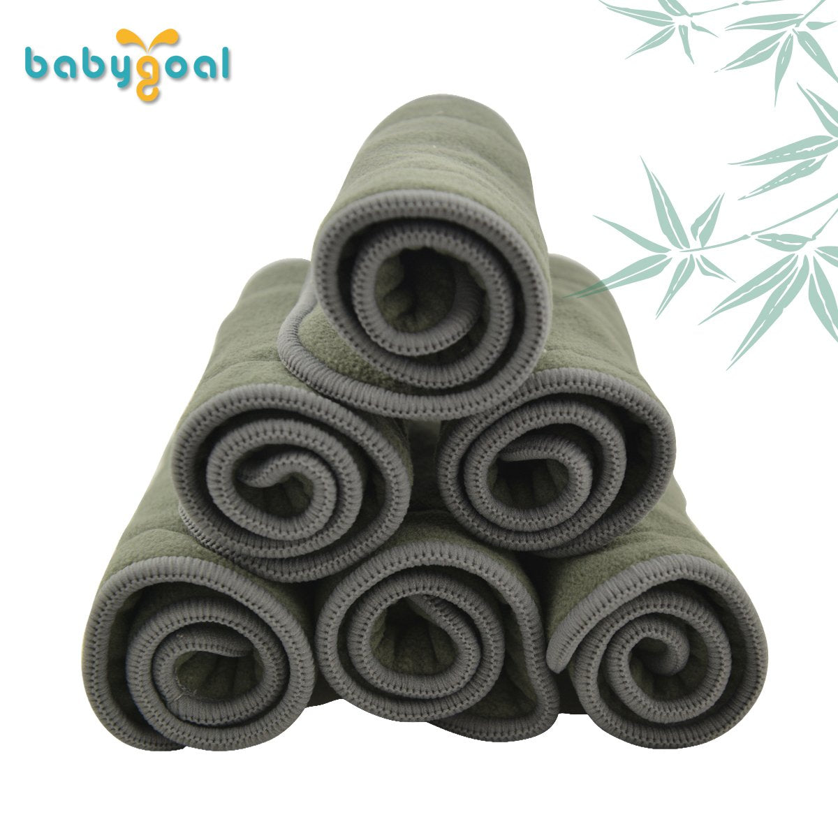 Baby 5-Layer Charcoal Rayon from Bamboo Reusable Liners for Cloth Diapers Nappies,Pack of 12 Inserts,12ZTN