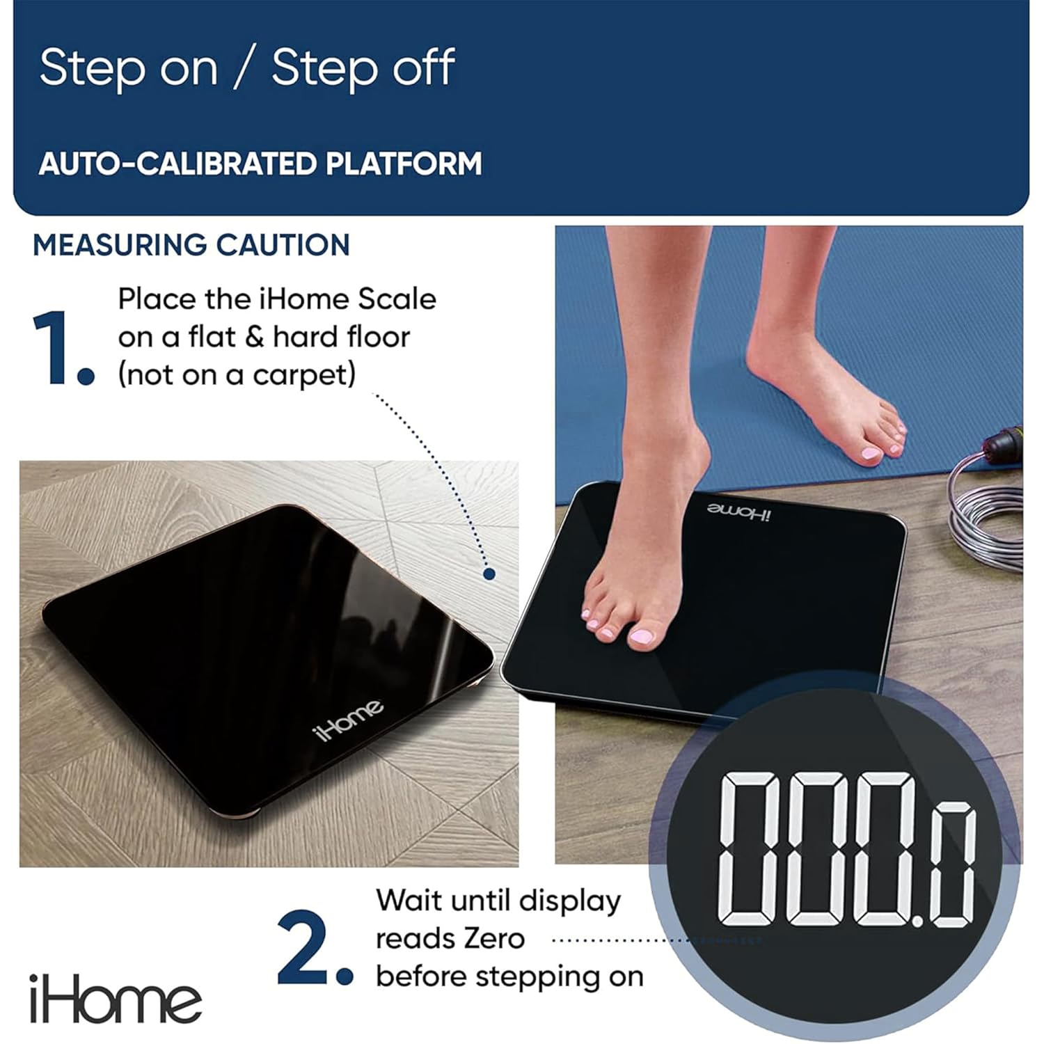 Digital Scale, Bathroom Scale, Batteries Included, Scale Body Weight, Weight Scale, Bathroom Scales for Weight