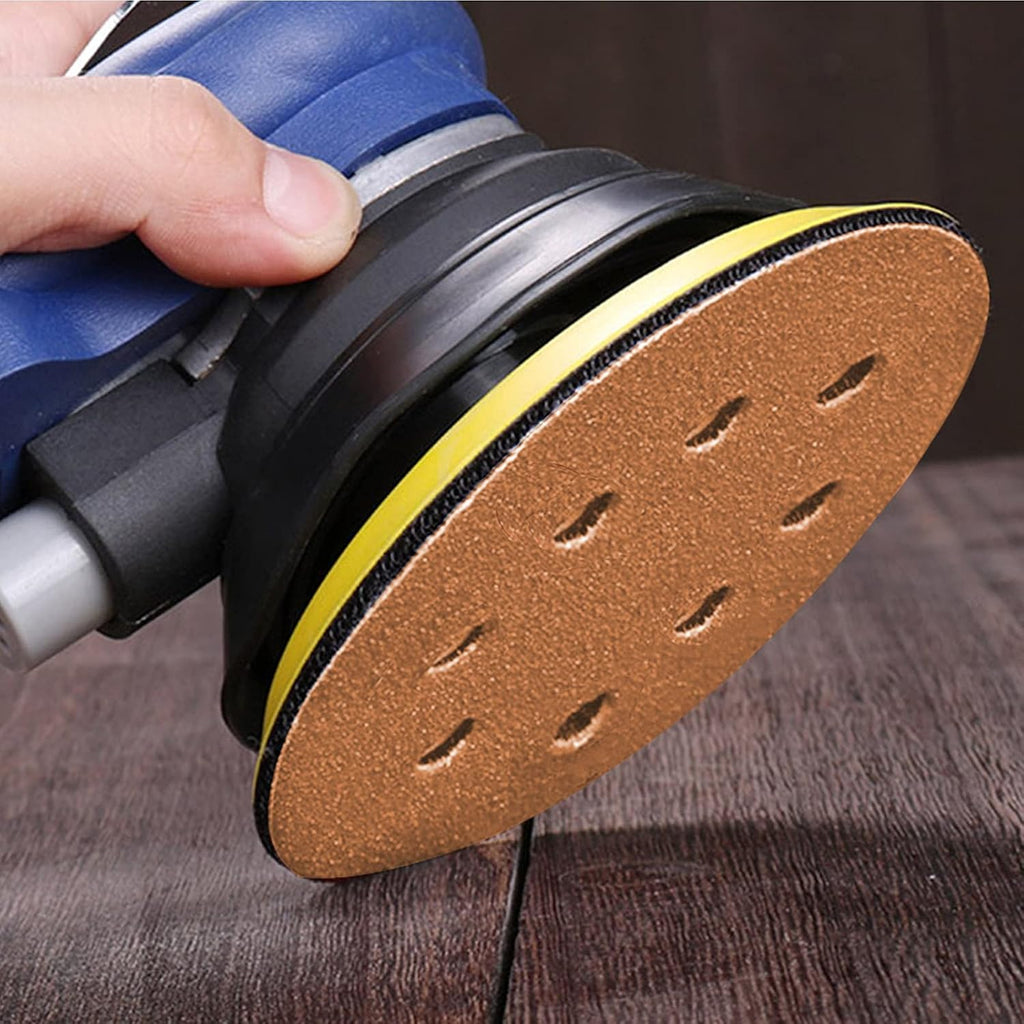 5-Inch 8-Hole Hook and Loop Sanding Discs, Orbital Sander Sandpaper Discs, 100 Pieces Round Sandpaper Set Include 60