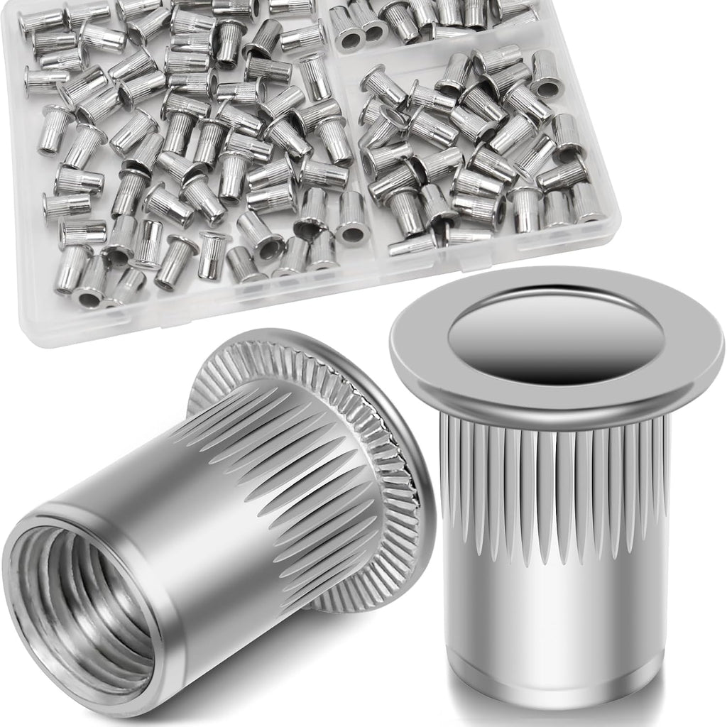 #8-32 Rivet Nut,100Pcs Stainless Steel 304 Threaded Rivnuts Insert