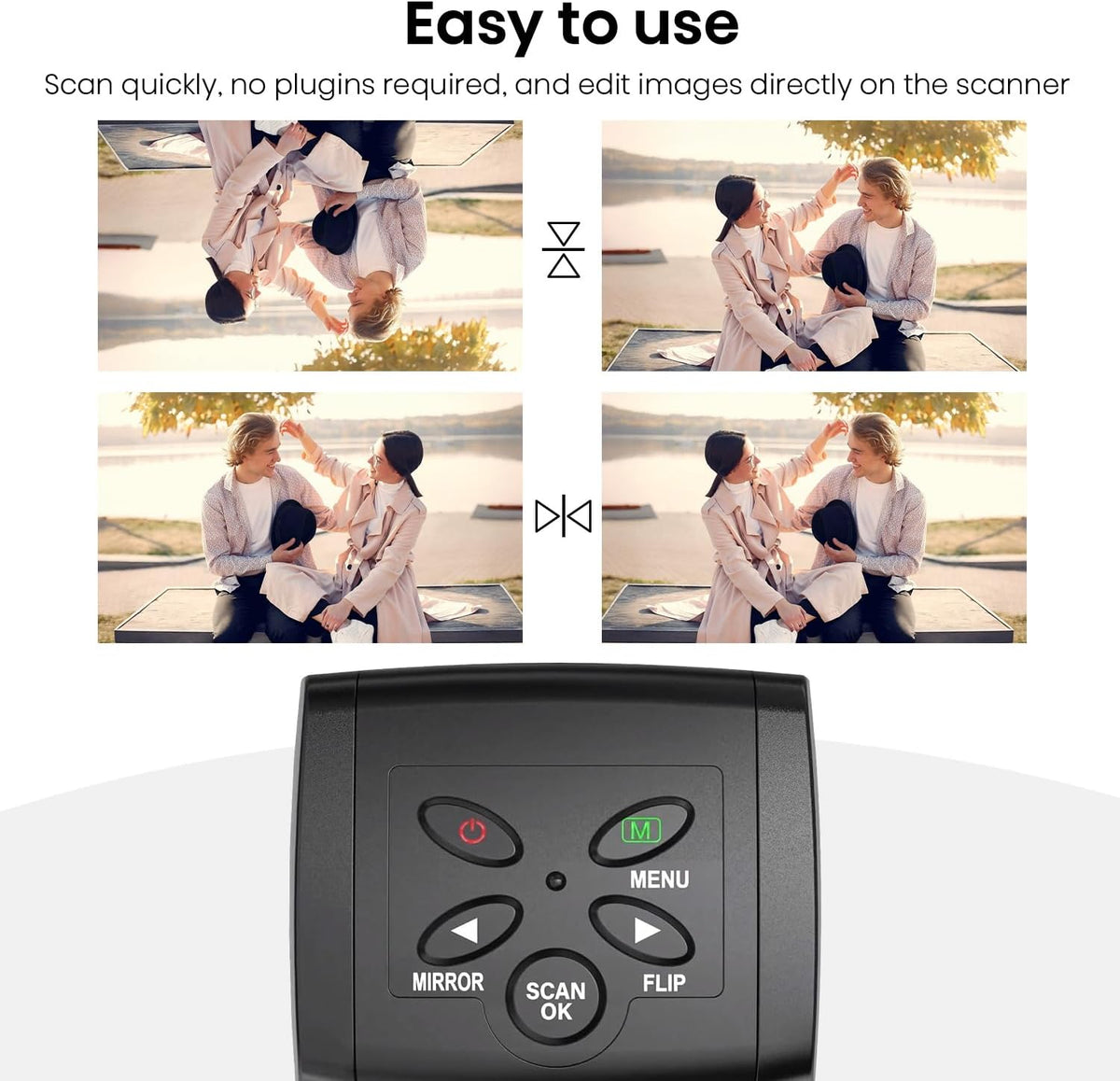 35mm Film Scanner & Slide Scanner with 2.4" LCD Screen | Converts color and B&W 135 negatives & Slide to JPEG