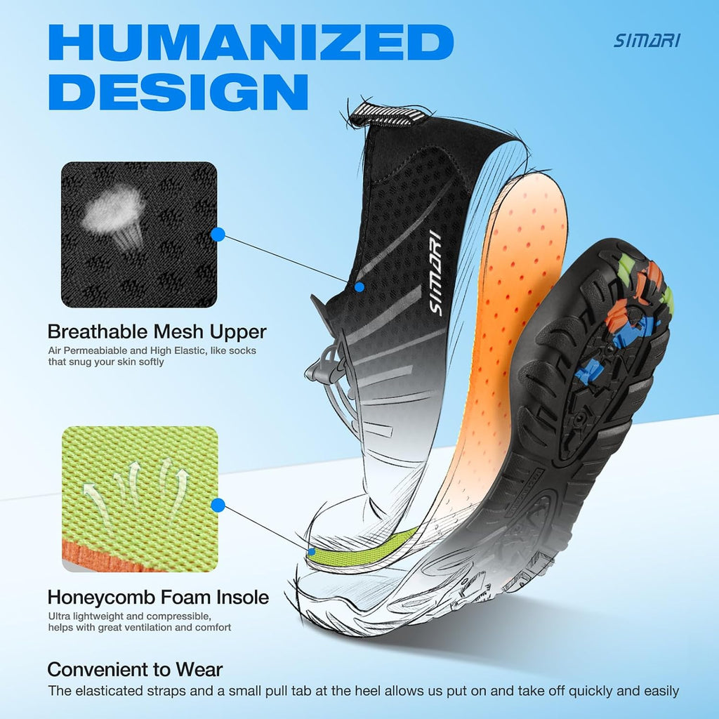Water Shoes for Women Men - Barefoot Quick-Dry Aqua Socks | Lightweight Swim Shoes for Surfing, Swimming, Beach