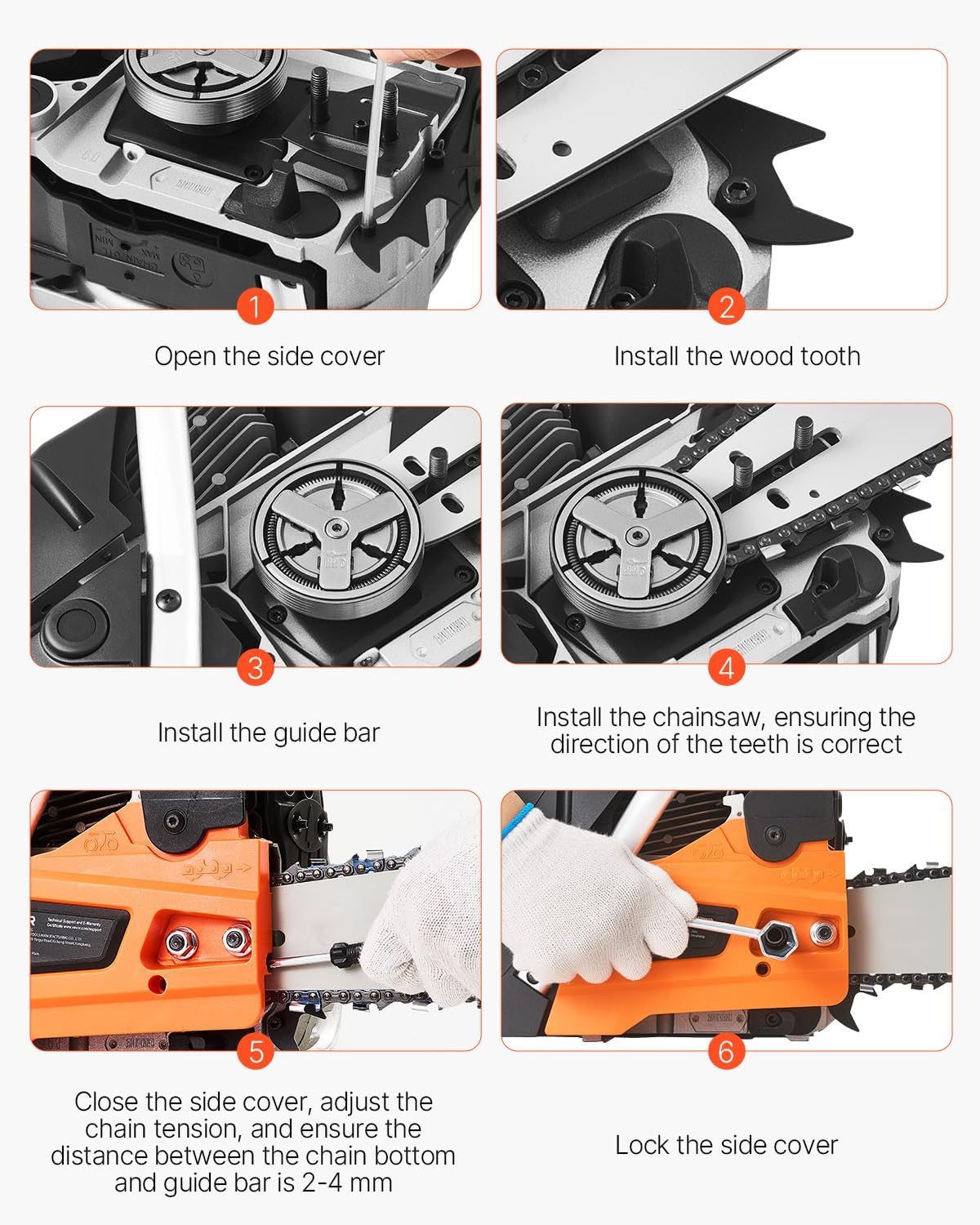 Gas Chainsaw 52CC 2-Cycle Gasoline Powered Chainsaw 18 Inch Handheld Cordless Petrol Chain Saws For Forest, Wood