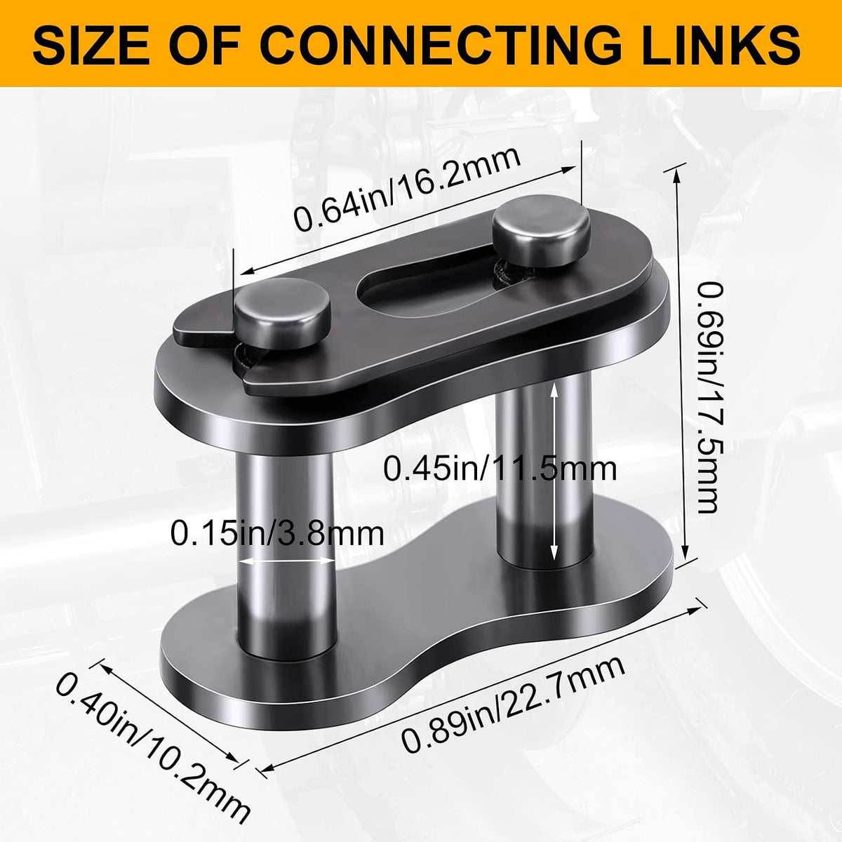 PAGOW 15pcs 40 Roller Chain Connecting Links, Master Connector Link