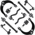 Front Upper Control Arms w/Ball Joints Replacement Suspension Kit for Dodge Durango 2011-2015, for Jeep Cherokee 2014-2015, Grand Cherokee 2012-2015, with Sway Bar + Tie Rods (12PCS)