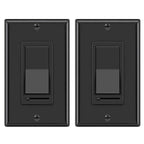 BESTTEN 2PK Dimmer Light Switch, Single Pole or 3-Way, Wallplate Included