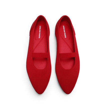 Women's Flats - Dress Ballet Comfort,Size 9.5W,Red,SDFA26005W