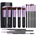 Makeup Brushes Premium Synthetic Foundation Powder Concealers Eye Shadows 14 Pcs Purple for Makeup Beginner or