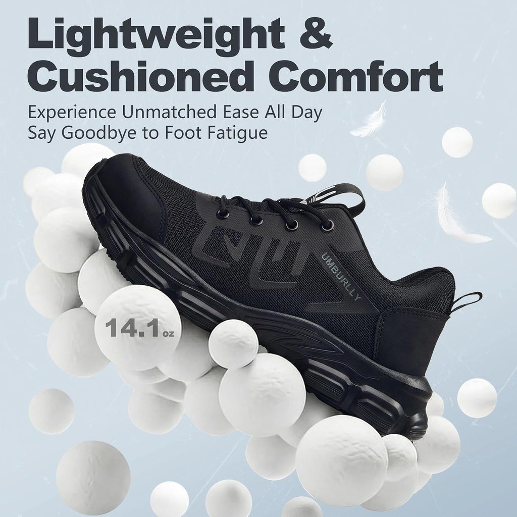 Steel Toe Shoes for Men Women, Comfortable Wide Non Slip Work Shoes