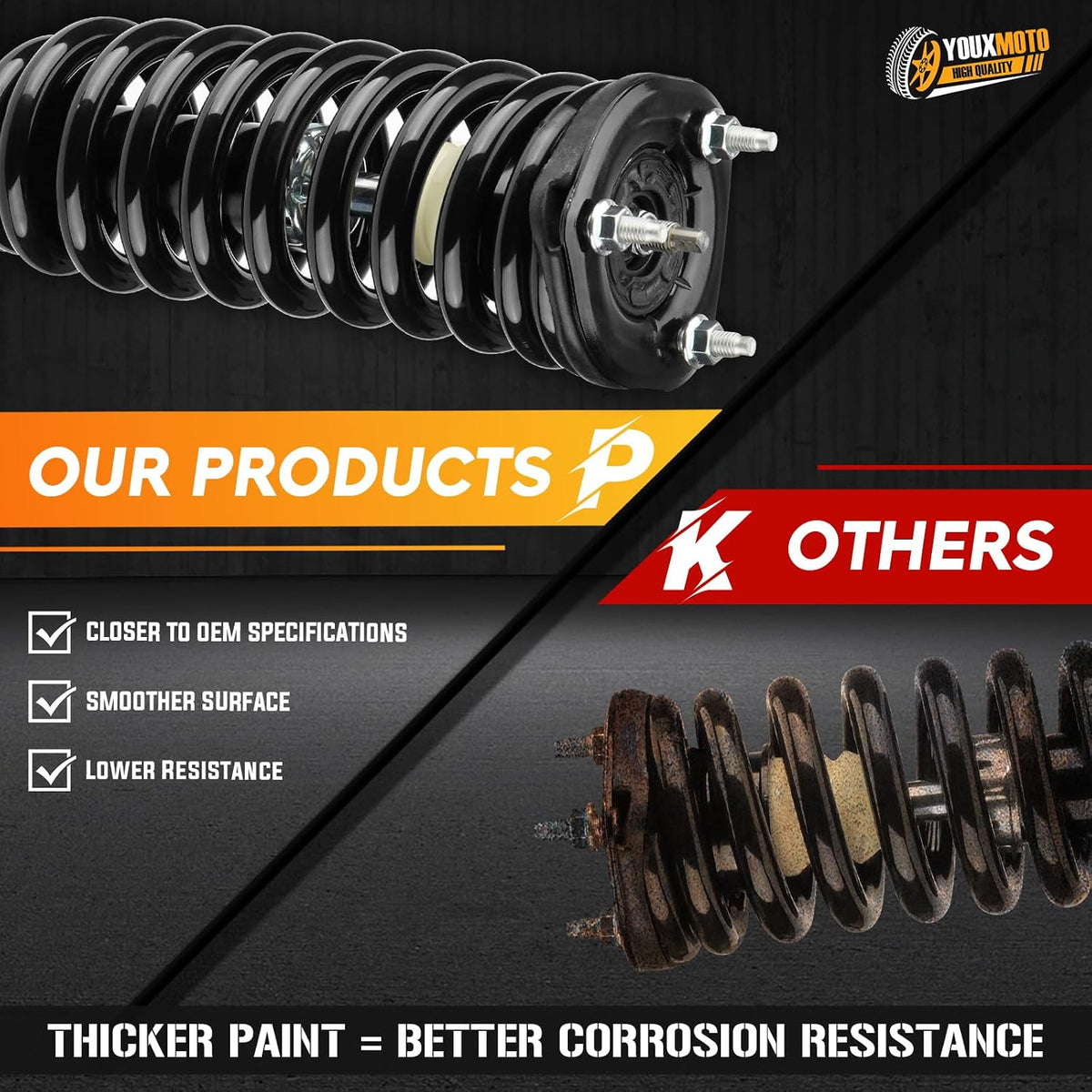 Front Complete Struts Assembly Shock Absorber Compatible with Dodge Dakota RWD 2005 2006 2007 2008 2009, for Mitsubishi Raider RWD 2006-2009, Replace 271100 (Set of 2)
