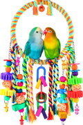 Bird Toys, Bird Swing Toy Bird Perch with Colorful Chewing Toys, Suitable for Lovebirds, Finches, Parakeets