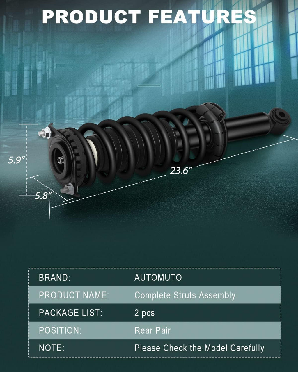 AUTOMUTO Rear Strut Spring Assembly Fit for 2005-2007 for Subaru Outback