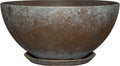 Classic Home and Garden by Growscape Rosie Modern Planter w/Drainage - Contemporary Planter Bowls - Shallow Round