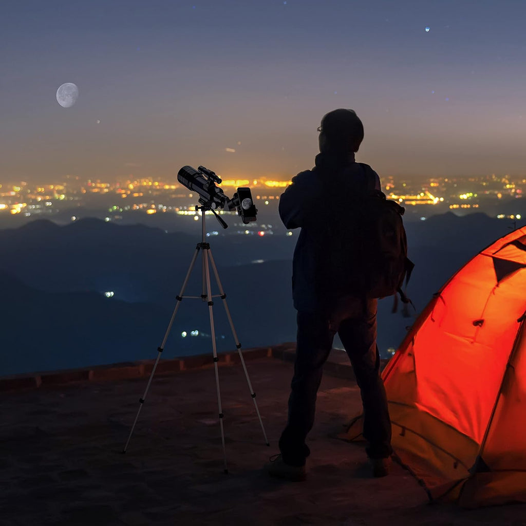Telescope for Adults, 70mm Aperture Refractor Telescopes (15X-180X) for Astronomy Beginners, Portable Travel