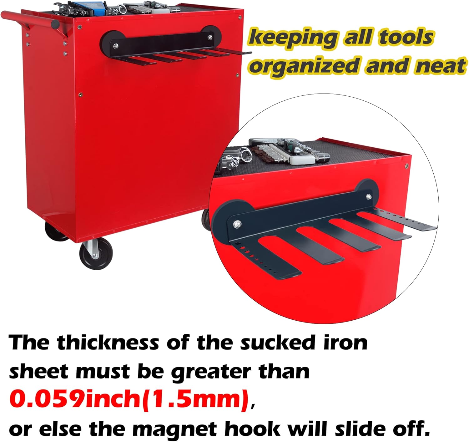 Magnetic Power Tool Organizer, Utility Storage Rack Shelf with Screwdriver Holder,Wall Mount Heavy Duty Cordless