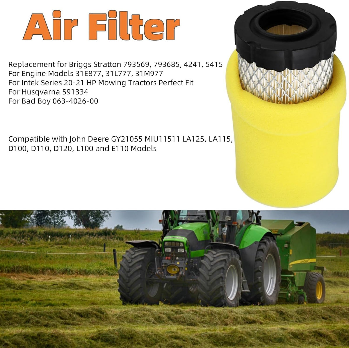 793569 793685 Air Filter 696854 Oil Filter Fits for Briggs and Stratton Craftsman 793569 4241 5415