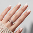 Press On Nails Short Square, Ombre Nude Cream Soft Gel Fake Nails