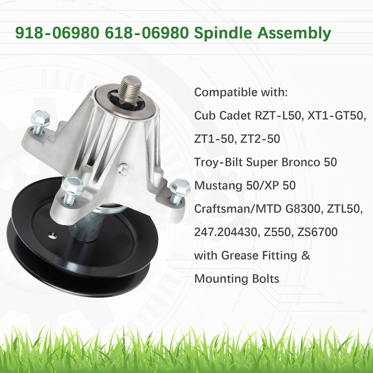918-06980 618-06980 Spindle Assembly Kit for 50 inch Deck Cub Cadet RZT-50 S50 L50 ZT1-50 XT1-50 GT50 Troy Bilt Mustang 50 Craftsman G8200 Z550 Zero Turn Mower Parts (3 Pack)