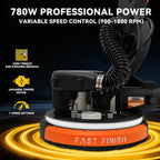 Drywall Sander with Vacuum, 780W 7-Speed Popcorn Ceiling Removal Tool | 95% Dust-Free, LED Light, 5.5ft Telescoping