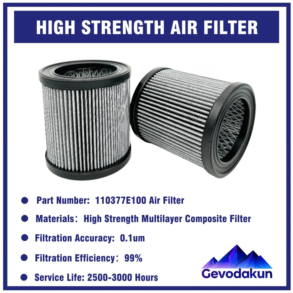 2 Pcs 110377E100 Air Filter for Quincy Air Compressor, Replace 32012957
