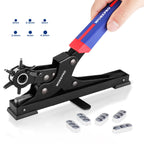 Leather Hole Punch Tool, Desktop Rotary Puncher with 6 Punch Sizes