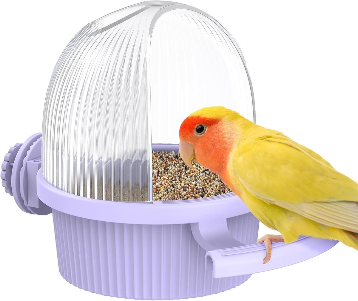 No Mess Bird Feeder with Water Dispenser, Food and Water Bowl for Parakeet, Parrot, Cockatiel, Budgie and Lovebird