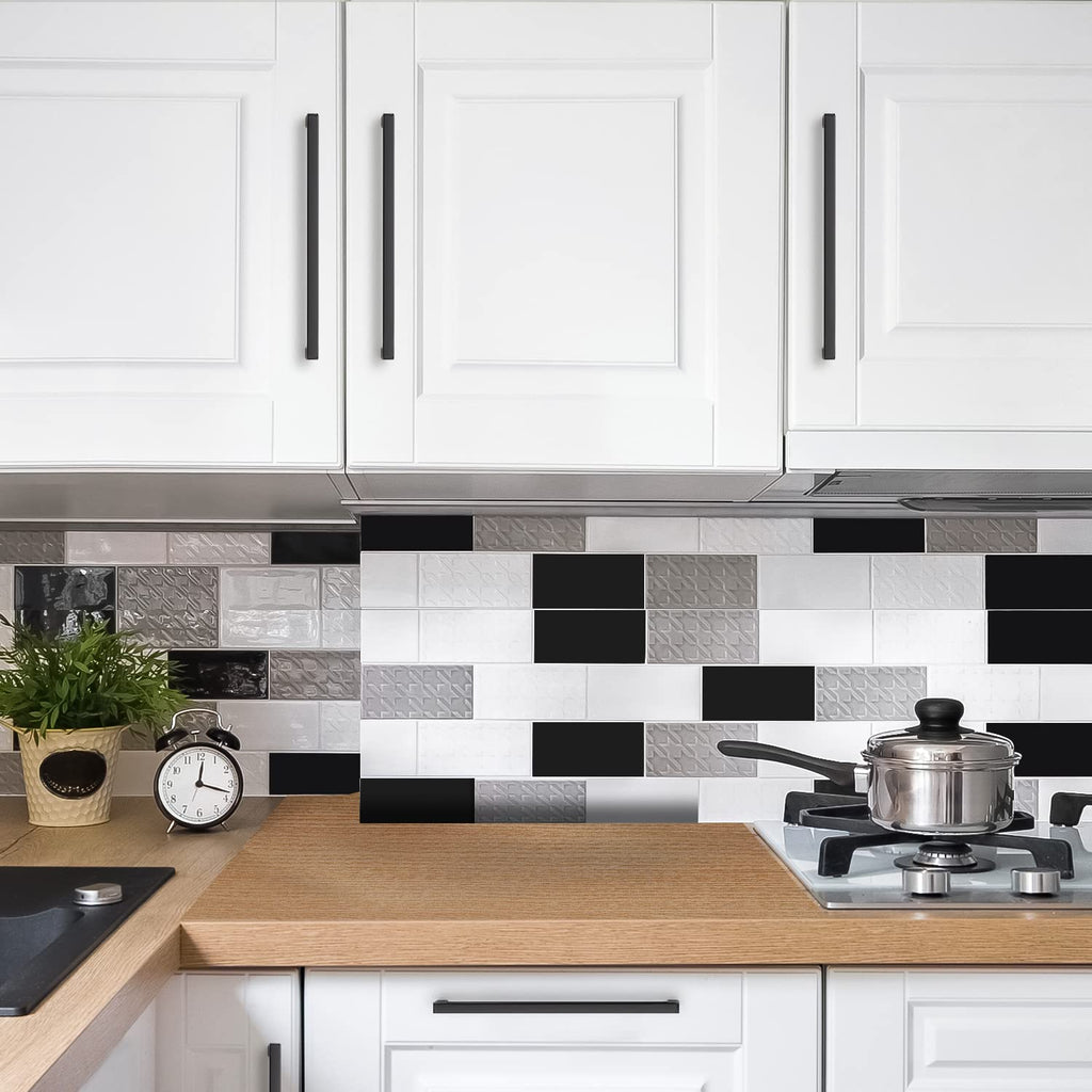 Matte Black Kitchen Cabinet Handles 7-1/2 Inch Pulls 5 Pack