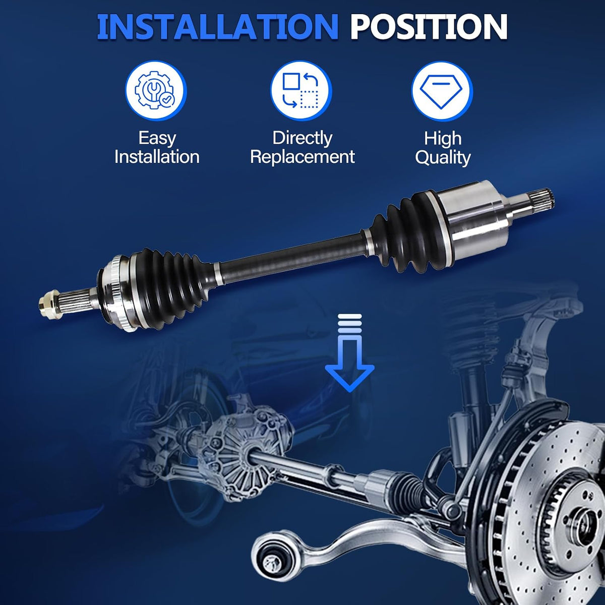 Maxfavor CV Axle Front fit for 2001 2002 2003 2004 2005 Toyota RAV4 CV Axle