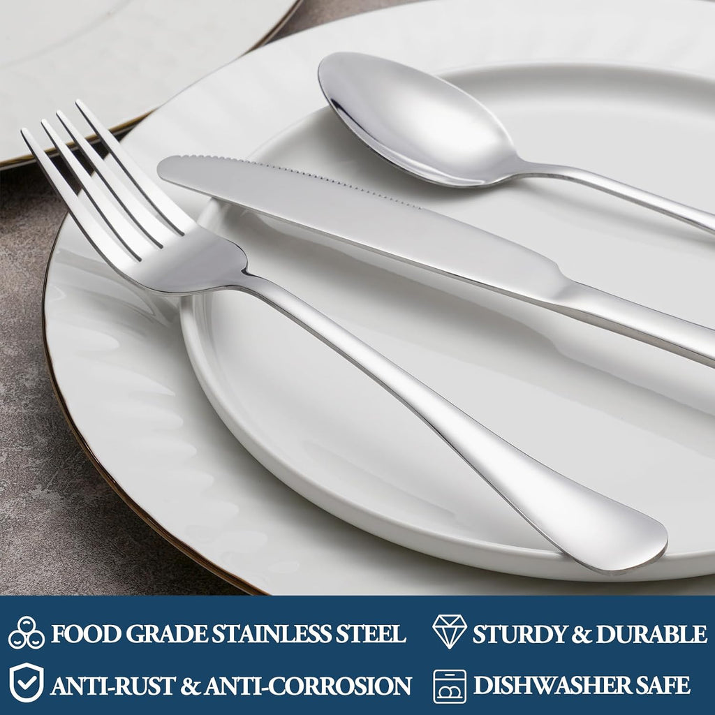 32 Piece Dinner Forks Set, Food-Grade Stainless Steel Silverware Forks, Cutlery Fork, Metal Fork for Home, Kitchen or