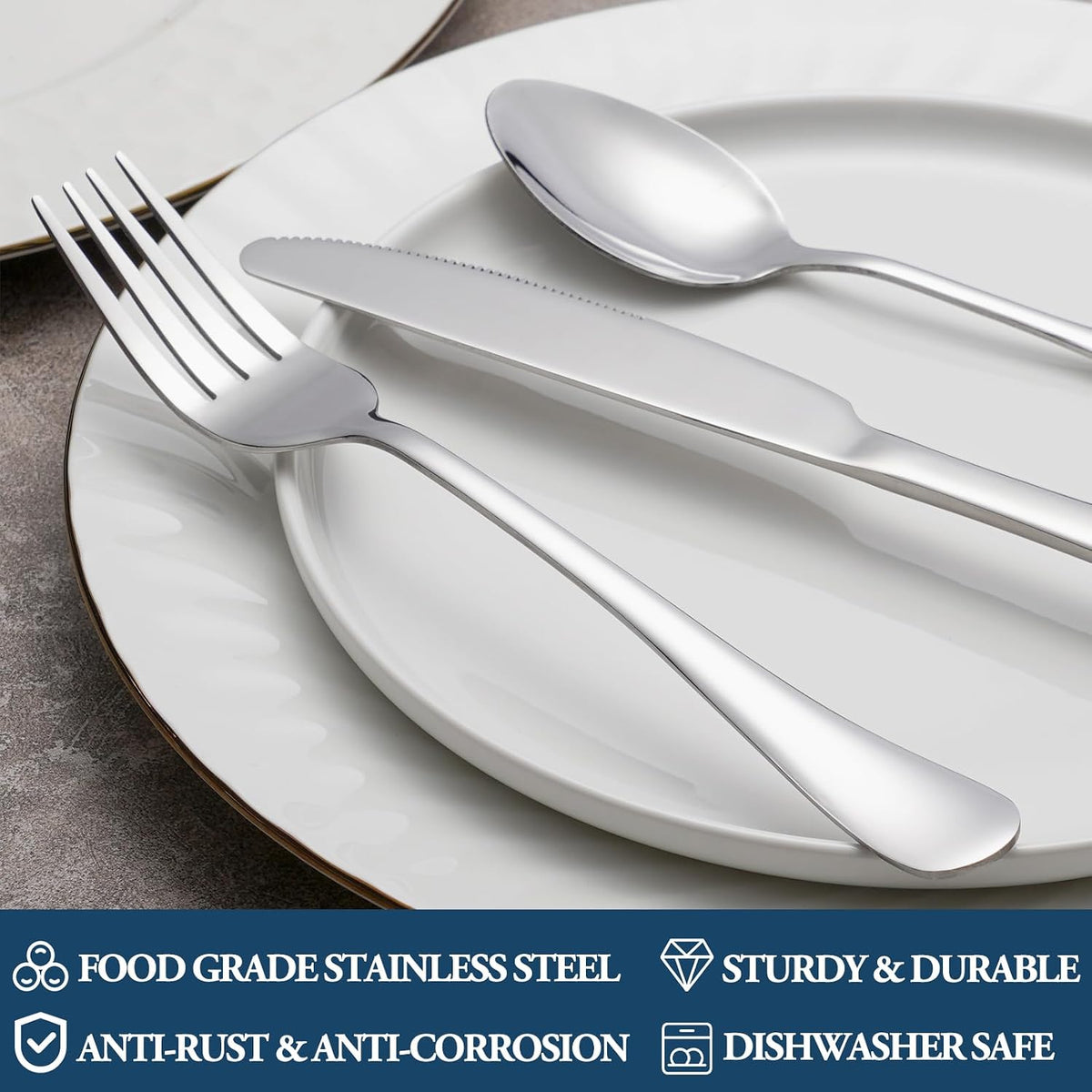 32 Piece Dinner Forks Set, Food-Grade Stainless Steel Silverware Forks, Cutlery Fork, Metal Fork for Home, Kitchen or
