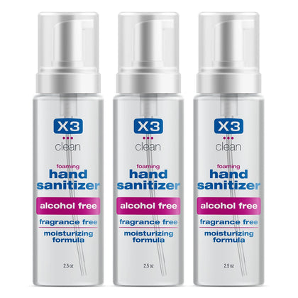 Foaming Hand Sanitizer, Alcohol Free and Fragrance Free, Kills 99.9% Germs, Moisturizing Formula, Travel Size 2.5 oz