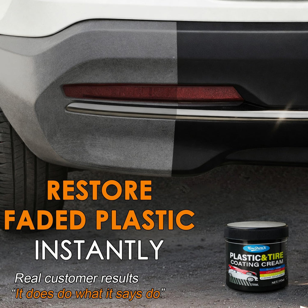Black Trim Restorer, Plastic Restorer for Cars, Faded Bumper Repair Paste | 6oz Restores Faded Plastic, Vinyl &