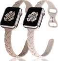 2 Pack Engraved Silicone-Bands Compatible with Apple Watch Band 38mm 40mm 41mm 42mm 44mm 45mm 46mm 49mm, Slim
