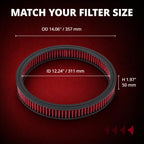 EVIL ENERGY 14" × 2" Round Cleaner Air Filter Element Washable Red