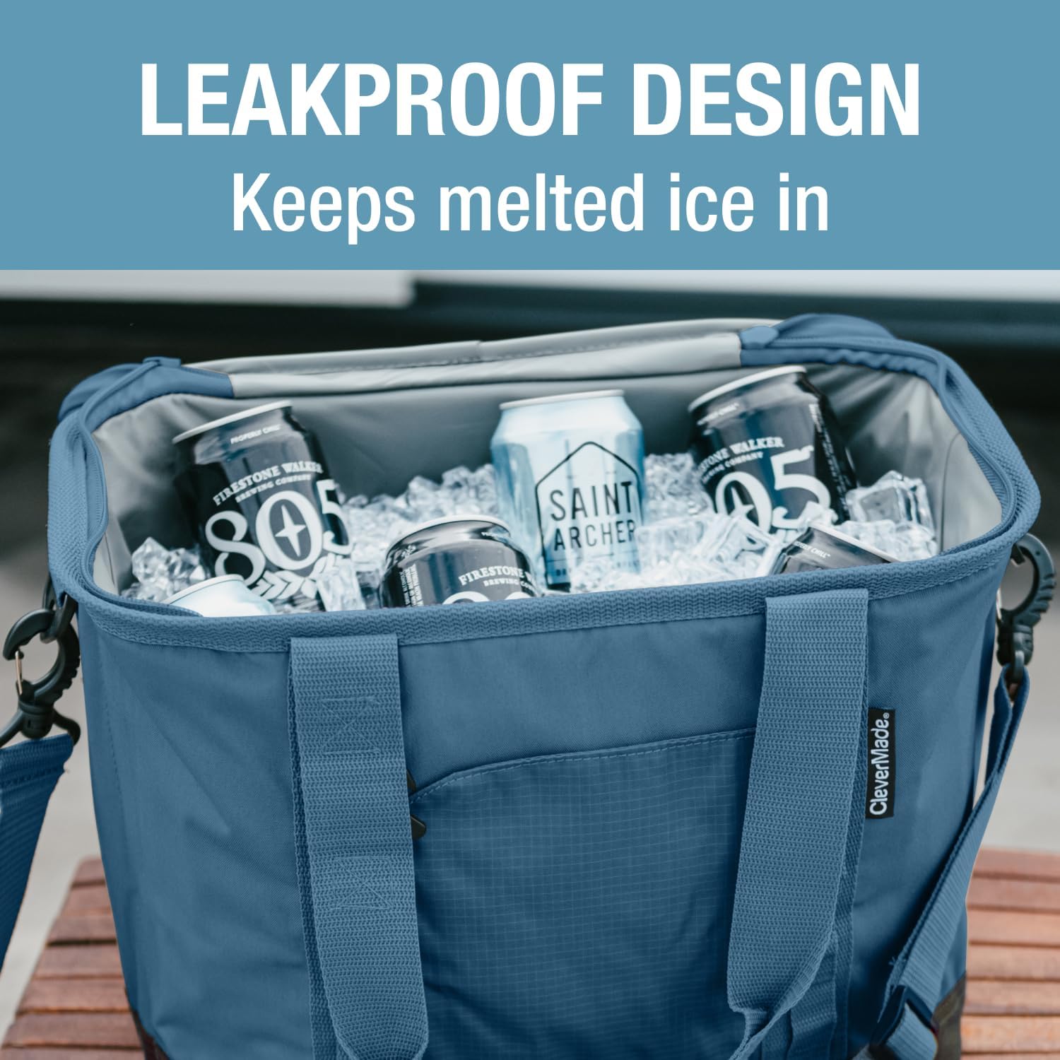 Pacifica Collapsible Cooler, Large, Ocean | Insulated liner helps keep food and drinks cold. A reinforced base