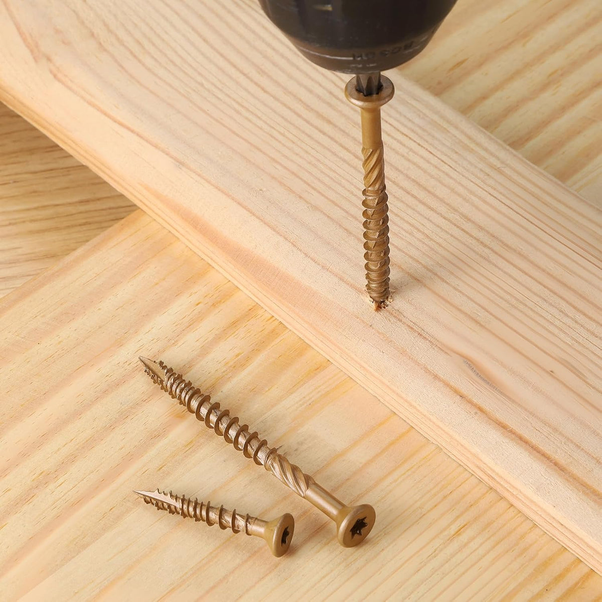 Deck Screws #6 x 1 Inch, 300 PCS Wood Screws Torx Drive Head for Outdoor Decking Wood Fence, Exterior Epoxy Coated