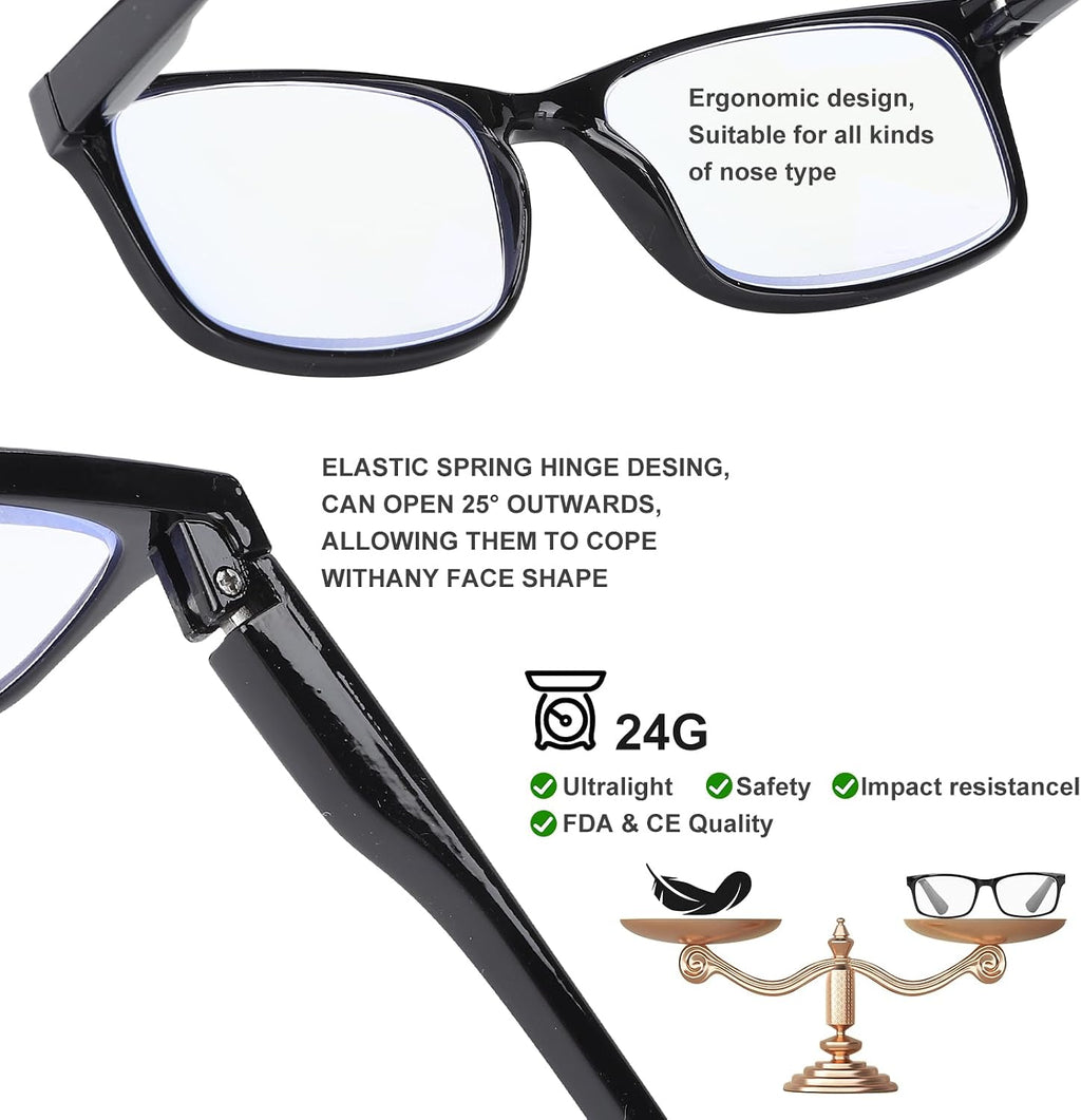 Reading Glasses,8 Pack Reading Glasses Blue Light Blocking for Men Women,Anti Eyestrain/Dryness/UV Lightweight Readers