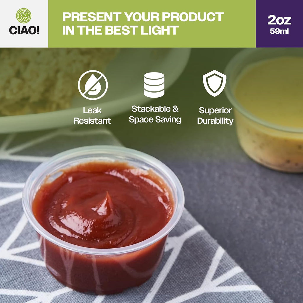 2OZ PP Clear Portion Cup, Lids Sold Separately (Case of 2,500)